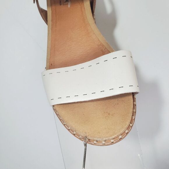 Pikolinos Women's Sandals US 7.5 EU 38 White Brown Leather Ankle Strap Low Heel - Picture 8 of 10